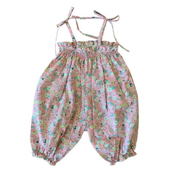NEW PETIT CONFECTION girls' liberty smocked jumpsuit in pink - Picture 1 of 2